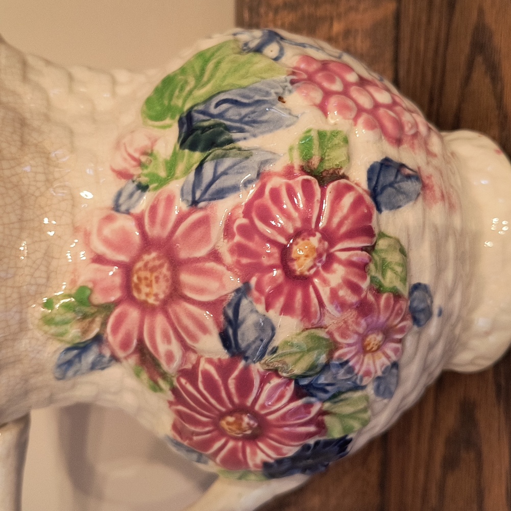 Vintage Ceramic Braided Floral Pitcher - Picture 6 of 15